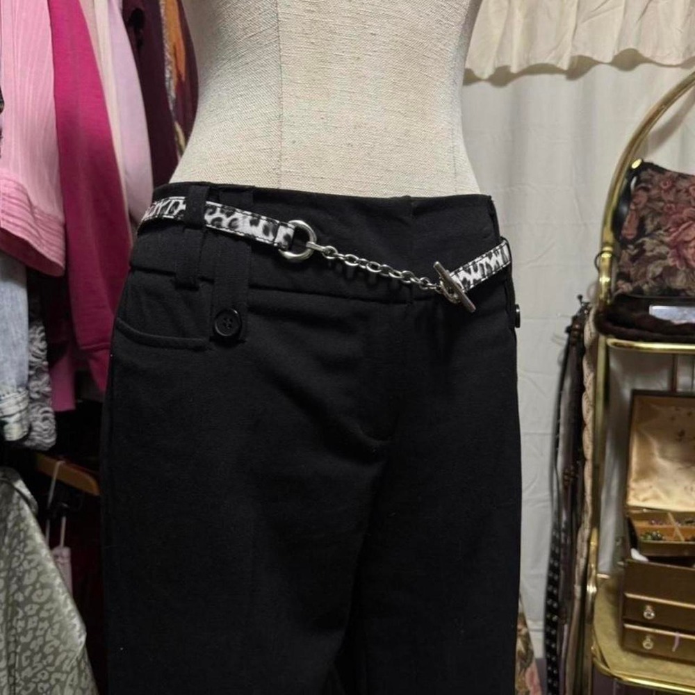 Y2K Leopard Belt Wide Leg Capris